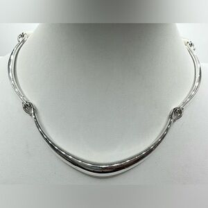 COOKIE LEE 3 PIECE SILVER TONE ARCHES CHOKER NECKLACE